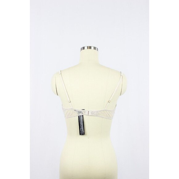 ZARA Light Grey Satin Lace Trim Triangle Bralette Bra, Size L - Picture 11 of 16